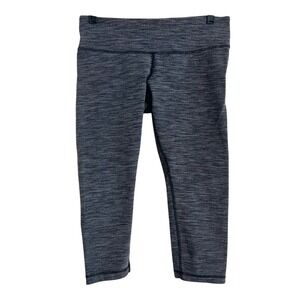 Lululemon Wunder Under Crop II Diamond Jacquard Space Dye Black‎ Slate Size 8